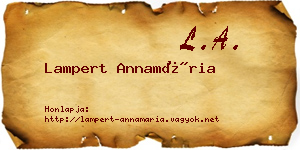 Lampert Annamária névjegykártya